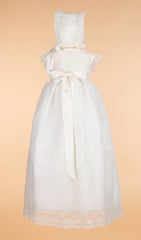 Traditional baptism gown sleeveless ribbon 2p