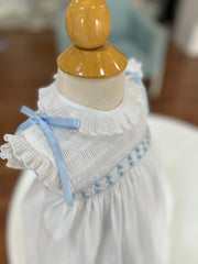 BABY PLEATED PUNTO SMOCK LONG DRESS