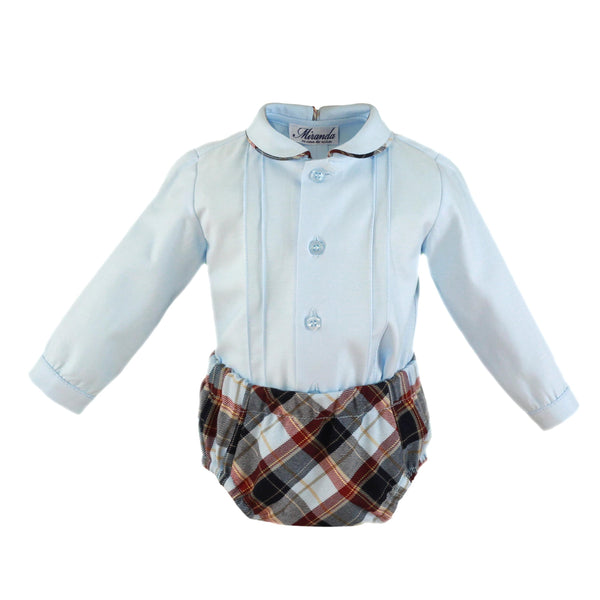 BABY BOY'S SET CHECK BLOOMERS