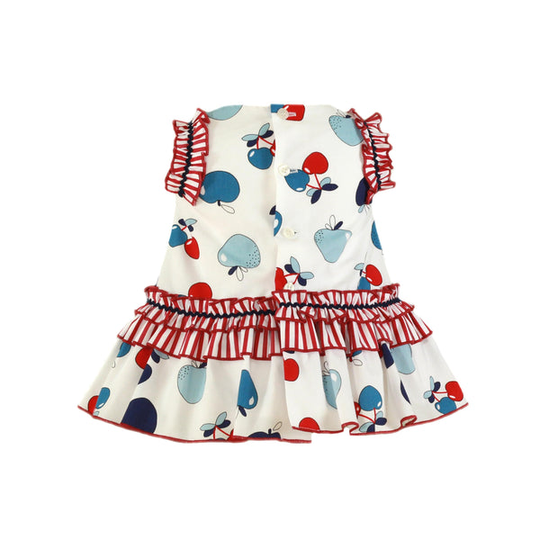 BABY GIRL CHEERYS AND APPLES PRINT DRESS