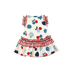 BABY GIRL CHEERYS AND APPLES PRINT DRESS