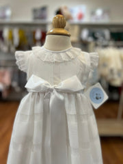 Traditional baptism white gown sleeveless and lace 2p