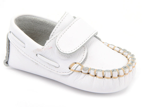 Baby Boys white with Velcro strap shoes