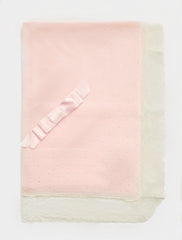 Baby puntilla ribbon bow blanket
