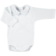 Basic baby bodysuit long sleeve with pique collar