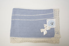 BABY LACE AND LITTLE BOW BLANKET