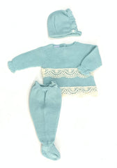 Newborn coming home 3p set lace ruffle on top