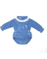 Baby romper and jersey with ruffle collar set