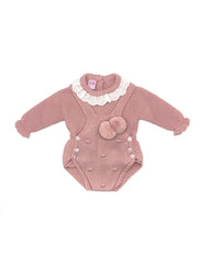 Baby romper and jersey with ruffle collar set