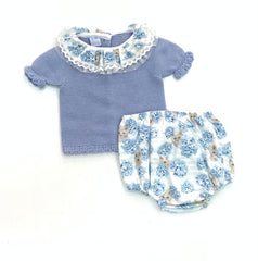 girls flowers and cats print bloomer set
