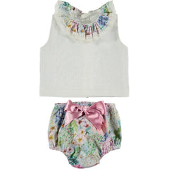 Baby Girls floral print shirt set