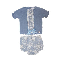 Baby girls floral lace bloomer 2p set