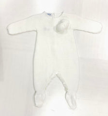 LONG KNITTED ROMPER WITH POMPONS