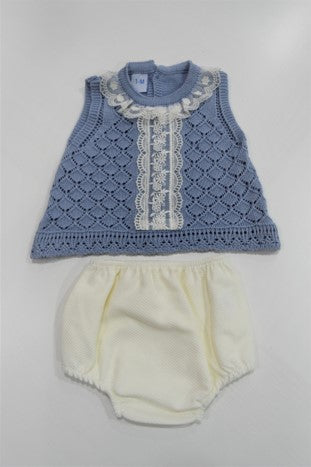 Baby Girls sleeveless top with lace details 2p set