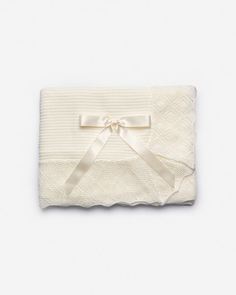BABY DOUBLE LIN FRILLS WITH RHOMBUS BLANKET