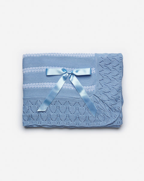 BABY RHOMBUS AND LEAVES FRILLS WITH WHITE DETAILS BLANKET