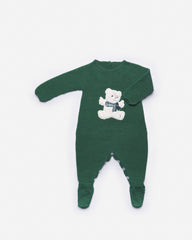 LONG KNITTED ROMPER WITH BEAR