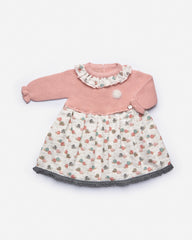 BABY GIRLS SNAILS PRINT HIGH WAIST KNIT DRESS