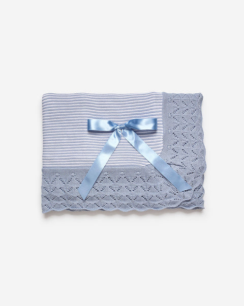 BABY WHITE STRIPED COMBINED BLANKET