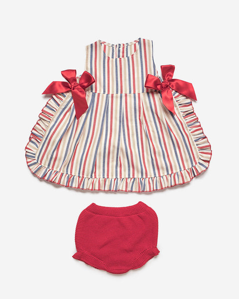 GIRLS TOP WITH RUFFLES AND BOW ON SIDES 2P SET