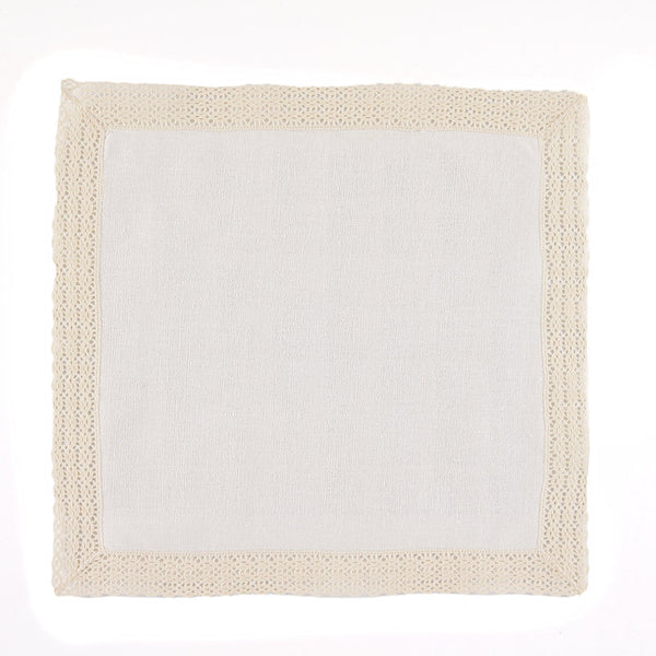 CHRISTENING IVORY SCARF WITH LACE EDGES