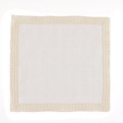 CHRISTENING IVORY SCARF WITH LACE EDGES