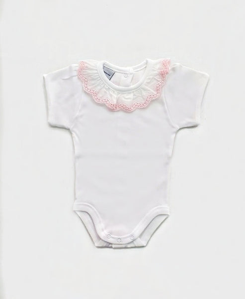 Newborn bodysuit ruffle collar