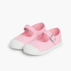 GIRLS CANVAS SNEAKERS WITH BUCKLE