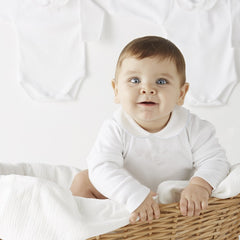 Basic baby bodysuit long sleeve with pique collar