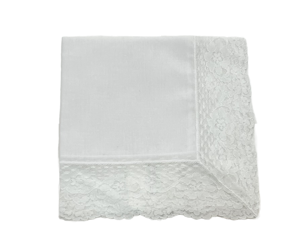 CHRISTENING WHITE SCARF WITH LACE