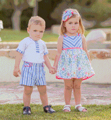 FLORAL PRINT AND STRIPES GIRLS DRESS
